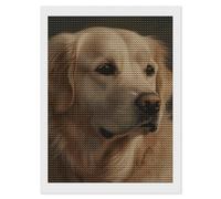Rkklvbns Golden Retriever - Kit per pittura a diamante per adulti, fai da te, per principianti, con gemme artistiche e artigianato, per decorazione della casa, 30,5 x 40,6 cm