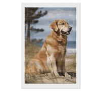 Rkklvbns Golden Retriever - Kit per pittura a diamante per adulti, fai da te, per principianti, con gemme artistiche e artigianato, decorazione per la casa, 20,3 x 30,5 cm