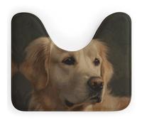 Rkklvbns Golden Retriever - Tappeto da bagno antiscivolo a forma di U, morbido e assorbente, 50,8 x 40,6 cm, sottile, per lavandino, vasca, doccia e WC