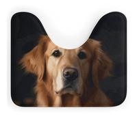 Rkklvbns Golden Retriever - Tappeto da bagno antiscivolo a forma di U, morbido e assorbente, 50,8 x 40,6 cm, sottile, per lavandino, vasca, doccia e WC