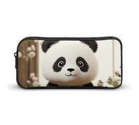 Rkklvbns Grande astuccio portatile con panda bianco, con cerniera, organizer per cancelleria, semplice da riporre, per ufficio, università, uso adulto