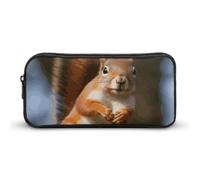 Rkklvbns Grande astuccio portatile con scoiattolo divertente con animali, con cerniera, organizer per cancelleria, semplice da riporre, per ufficio, università, uso adulto