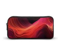 Rkklvbns Grande astuccio rosso sfumato astuccio portatile con cerniera organizer per cancelleria semplice archiviazione cancelleria estetica per ufficio college uso adulto