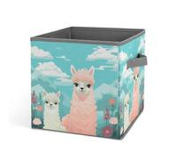 Rkklvbns Graziosi contenitori portaoggetti in alpaca, cestino portaoggetti pieghevole con manici, grande contenitore per vestiti in tessuto per organizzare libri, coperte, giocattoli