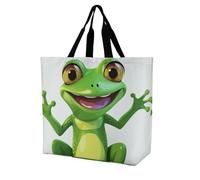 Rkklvbns Green Frog - Borsa a tracolla da donna, borsa per la spesa, portatile, leggera, resistente, per lavoro, viaggi, stile casual