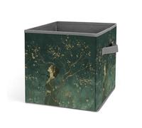 Rkklvbns Indossare un vestito verde, cestino portaoggetti pieghevole con manici, grande organizer per vestiti in tessuto per organizzare libri, coperte, giocattoli