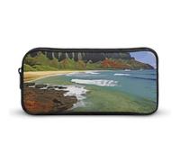 Rkklvbns Kauai Hawaii Seashore - Astuccio portamatite portatile con cerniera, organizer per cancelleria, semplice da riporre, per ufficio, università, uso adulto