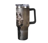 Rkklvbns Labrador Retriever - Tazza da caffè da viaggio, 1,18 l, con manico e coperchio con cannuccia, a prova di perdite, grande capacità, mantiene freddo o caldo per palestra, viaggi e sport