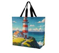 Rkklvbns Lighthouse Diamond Paint Women Tote Bag Shoulder Grocerie Bags Portable Storage Bag Leggero Durevole per Lavoro Viaggi Borsa Casual