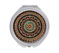 Rkklvbns Mandala - Specchio da viaggio portatile, con doppio lato, con ingrandimento 1x e 2x, per viaggi, scrivania, casa