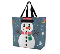 Rkklvbns Merry Christmas - Borsa a tracolla da donna con pupazzo di neve, portatile, leggera, resistente, per lavoro, viaggi, stile casual