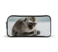 Rkklvbns Monkey on the Ground - Astuccio portamatite portatile con cerniera, organizer per cancelleria, semplice da riporre, per ufficio, università, uso adulto