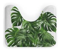 Rkklvbns Monstera Deliciosa - Tappeto da bagno a forma di U con palme a banana, antiscivolo, morbido e assorbente, 50,8 x 40,6 cm, sottile, per lavabo, vasca, doccia e WC
