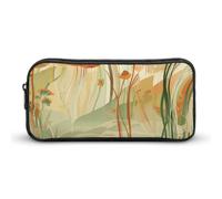 Rkklvbns Orange Line Art - Astuccio portamatite portatile con cerniera, organizer per cancelleria, semplice da riporre, per ufficio, università, uso adulto