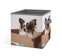 Rkklvbns Papillon in The Box, cestino portaoggetti pieghevole con manici, grande organizer per vestiti in tessuto per organizzare libri, coperte, giocattoli