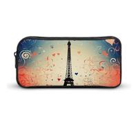 Rkklvbns Parigi modello grande astuccio portamatite portatile con cerniera cancelleria organizzatore semplice stoccaggio estetica cancelleria per ufficio college uso adulto