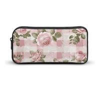 Rkklvbns Peach Retro Pattern Large Pencil Case Portable Pencil Bag with Zipper Stationery Organizer Simple Storage Estetica Cancelleria per Ufficio College Uso Adulto