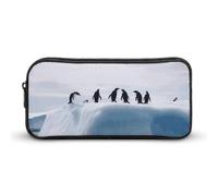 Rkklvbns Penguins on the Iceberg - Astuccio portamatite portatile, con cerniera, organizer per cancelleria, semplice da riporre, per ufficio, università, uso adulto