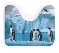 Rkklvbns Penguins On The Iceberg Tappeto da bagno antiscivolo a forma di U tappetino da bagno morbido assorbente 50,8 x 40,6 cm sottile tappeto da bagno per lavandino, vasca, doccia e WC