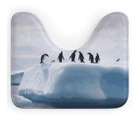 Rkklvbns Penguins on the Iceberg Tappeto da bagno antiscivolo a forma di U tappetino da bagno morbido assorbente 50,8 x 40,6 cm sottile tappeto da bagno per lavandino, vasca, doccia e WC