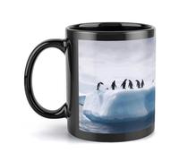 Rkklvbns Penguins on The Iceberg Tazza da caffè grande con manico, tazza in ceramica da 325 ml, regalo per donne, mamma, amici, regalo di compleanno per colleghi
