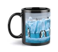Rkklvbns Penguins On The Iceberg Tazza da caffè grande con manico, tazza in ceramica da 325 ml, regalo per donne, mamma, amici, regalo di compleanno per colleghi