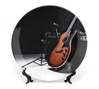 Rkklvbns Piastre decorative in ceramica da 20,3 cm per strumenti musicali, piatti decorativi in porcellana Bone China con espositore, piatti da dessert per casa e ufficio, decorazione da parete