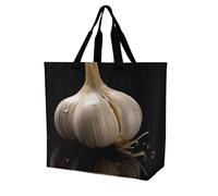 Rkklvbns Raw Aglio Borsa Tote Bag Spalla Borsa per la spesa Portatile Borsa Leggera Durevole per Lavoro Viaggi Casual Bag