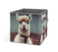 Rkklvbns Simpatici cestini portaoggetti in alpaca, cestino portaoggetti pieghevole con manici, grande contenitore per vestiti in tessuto per organizzare libri, coperte, giocattoli