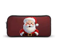 Rkklvbns Simpatico astuccio grande con Babbo Natale, astuccio portatile con cerniera, organizer per cancelleria, semplice da riporre, per ufficio, università, uso adulto