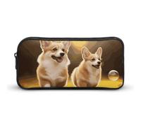 Rkklvbns Simpatico astuccio portatile con cane Corgi con cerniera, organizer per cancelleria, semplice da riporre, per ufficio, università, uso adulto
