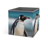 Rkklvbns Simpatico cestino portaoggetti a forma di pinguino, cestino portaoggetti pieghevole con manici, grande contenitore per vestiti in tessuto per organizzare libri, coperte, giocattoli