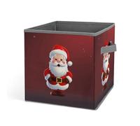 Rkklvbns Simpatico cestino portaoggetti con Babbo Natale, cestino portaoggetti pieghevole con manici, grande contenitore per vestiti in tessuto per organizzare libri, coperte, giocattoli