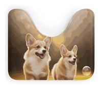 Rkklvbns Simpatico tappeto da bagno a forma di cane Corgi antiscivolo a forma di U tappetino da bagno morbido assorbente 50,8 x 40,6 cm sottile tappeto da bagno per lavandino, vasca, doccia e WC