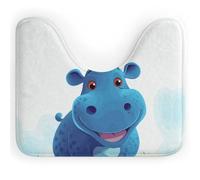 Rkklvbns Simpatico tappeto da bagno a forma di ippopotamo antiscivolo a forma di U tappetino da bagno morbido assorbente 50,8 x 40,6 cm sottile tappeto da bagno per lavandino, vasca, doccia e WC