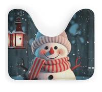 Rkklvbns Simpatico tappeto da bagno a forma di pupazzo di neve antiscivolo a forma di U tappetino da bagno morbido assorbente 50,8 x 40,6 cm sottile tappeto da bagno per lavandino, vasca, doccia e WC