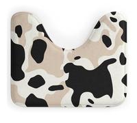 Rkklvbns Tappeto da bagno a forma di U a forma di mucca, antiscivolo, morbido e assorbente, 50,8 x 40,6 cm, sottile tappeto da bagno per lavandino, vasca, doccia e WC