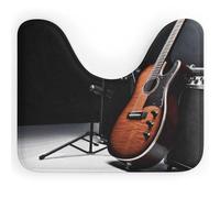 Rkklvbns Tappeto da bagno a forma di U con strumenti musicali e chitarra, antiscivolo, morbido e assorbente, 50,8 x 40,6 cm, sottile, per lavandino, vasca, doccia e WC