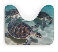 Rkklvbns Tappeto da bagno a forma di U con tartarughe marine, antiscivolo, morbido e assorbente, 50,8 x 40,6 cm, sottile tappeto da bagno per lavandino, vasca, doccia e WC