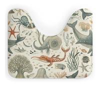 Rkklvbns Tappeto da bagno antiscivolo a forma di animale marino tappetino da bagno morbido assorbente 50,8 x 40,6 cm sottile tappeto da bagno per lavandino, vasca, doccia e WC