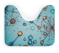 Rkklvbns Tappeto da bagno antiscivolo a forma di U con astrazione, biologia, chimica, morbido e assorbente, 50,8 x 40,6 cm, sottile tappeto da bagno per lavandino, vasca, doccia e WC