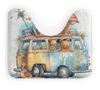 Rkklvbns Tappeto da bagno antiscivolo a forma di U con camion e orso, morbido e assorbente, 50,8 x 40,6 cm, sottile tappeto da bagno per lavandino, vasca, doccia e WC