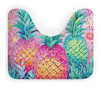 Rkklvbns Tappeto da bagno antiscivolo a forma di U con tre grandi ananas, morbido e assorbente, 50,8 x 40,6 cm, sottile tappeto da bagno per lavandino, vasca, doccia e WC