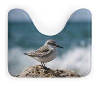 Rkklvbns Tappeto da bagno antiscivolo a forma di U con uccellino appollaiato sulla roccia, morbido e assorbente, 50,8 x 40,6 cm, sottile tappeto da bagno per lavandino, vasca, doccia e WC