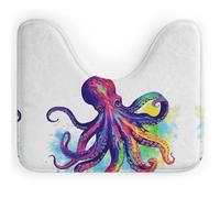 Rkklvbns Tappeto da bagno colorato a forma di polpo antiscivolo a forma di U tappetino da bagno morbido assorbente 50,8 x 40,6 cm sottile tappeto da bagno per lavandino, vasca, doccia e WC