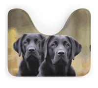 Rkklvbns Tappeto da bagno con cane Labrador Retriever a forma di U, antiscivolo, morbido e assorbente, 50,8 x 40,6 cm, sottile tappeto da bagno per lavandino, vasca, doccia e WC