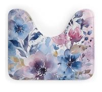 Rkklvbns Tappeto da bagno con pittura ad acquerello floreale a forma di U antiscivolo tappetino da bagno morbido assorbente 50,8 x 40,6 cm sottile tappeto da bagno per lavandino, vasca, doccia e WC