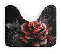 Rkklvbns Tappeto da bagno piatto a forma di U, antiscivolo, morbido e assorbente, 50,8 x 40,6 cm, sottile, per lavandino, vasca, doccia e WC