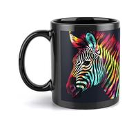 Rkklvbns Tazza da caffè colorata arcobaleno zebrata grande tazza da caffè con manico 325 ml tazza in ceramica regalo per donne, mamma, amici, regalo di compleanno per collega