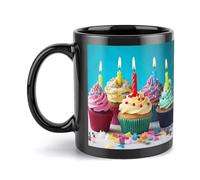 Rkklvbns Tazza da caffè colorata con scritta "Happy Birthday", grande tazza da caffè con manico, 325 ml, in ceramica, regalo per donne, mamma, amici, regalo di compleanno per colleghi